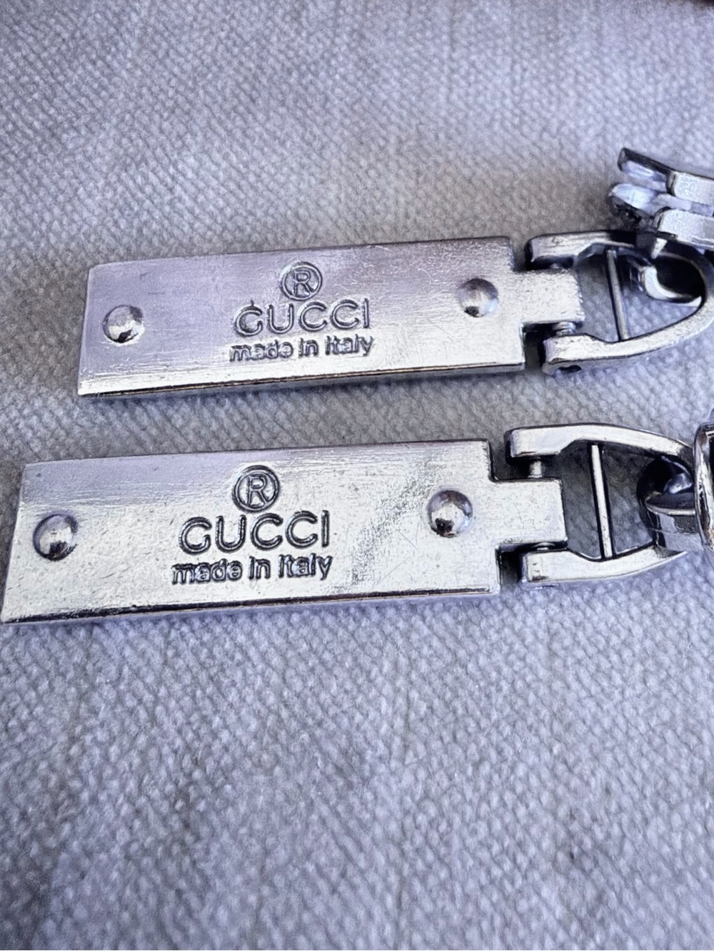 Two Gucci Zipper Pulls Silver